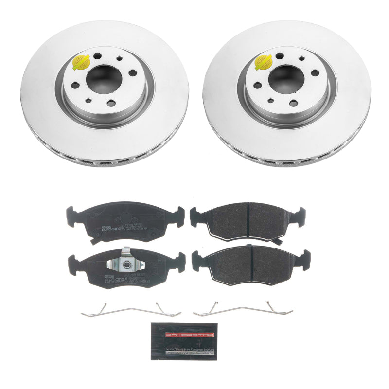 Power Stop 13-18 Fiat 500 Front Euro-Stop Brake Kit Brake Kits - OE PowerStop