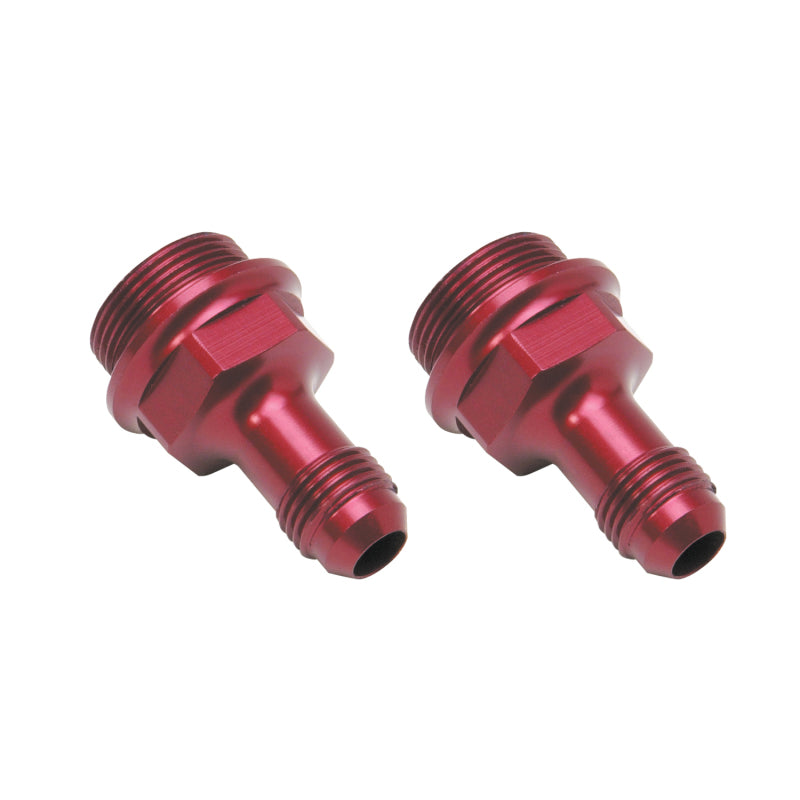 Russell Performance 7/8in -20 x -6 AN Male Flare Extended (2 pcs.) (Red/Blue) Fittings Russell