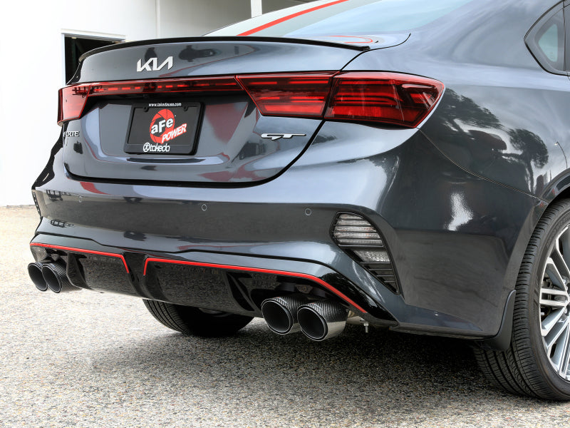 aFe 22-24 Kia Forte GT 1.6L 3in-2.5in 304 Stainless Steel Axle-Back Exhaust w/ Carbon Fiber Tips Axle Back aFe