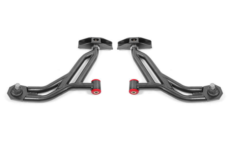 BMR 10-14 Ford Mustang / Shelby GT500 Non-Adj. Lower A-Arms (Poly/Delrin) - Black Hammertone Control Arms BMR Suspension