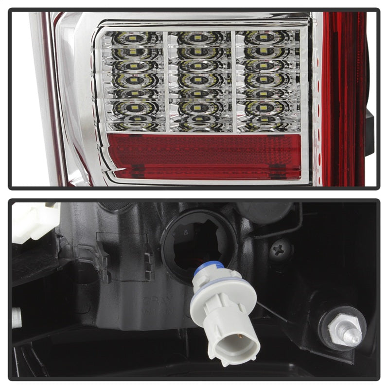 xTune 16-18 Toyota Tacoma Light Bar LED Tail Lights - Chrome (ALT-JH-TTA16-LBLED-C) Tail Lights SPYDER