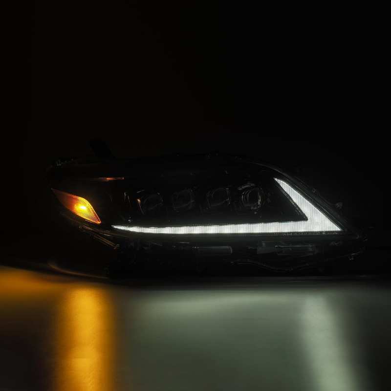AlphaRex 11-21 Toyota Sienna LUXX LED Proj Headlights Plank Style Alpha Black w/Seq Signal/DRL Headlights AlphaRex