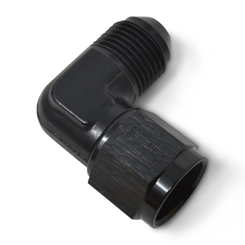 Russell Performance -6 AN 90 Degree Male AN to Female AN Fitting (Black) Fittings Russell