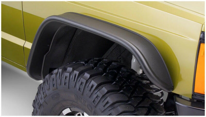 Bushwacker 84-01 Jeep Cherokee Flat Style Flares 4pc - Black Fender Flares Bushwacker