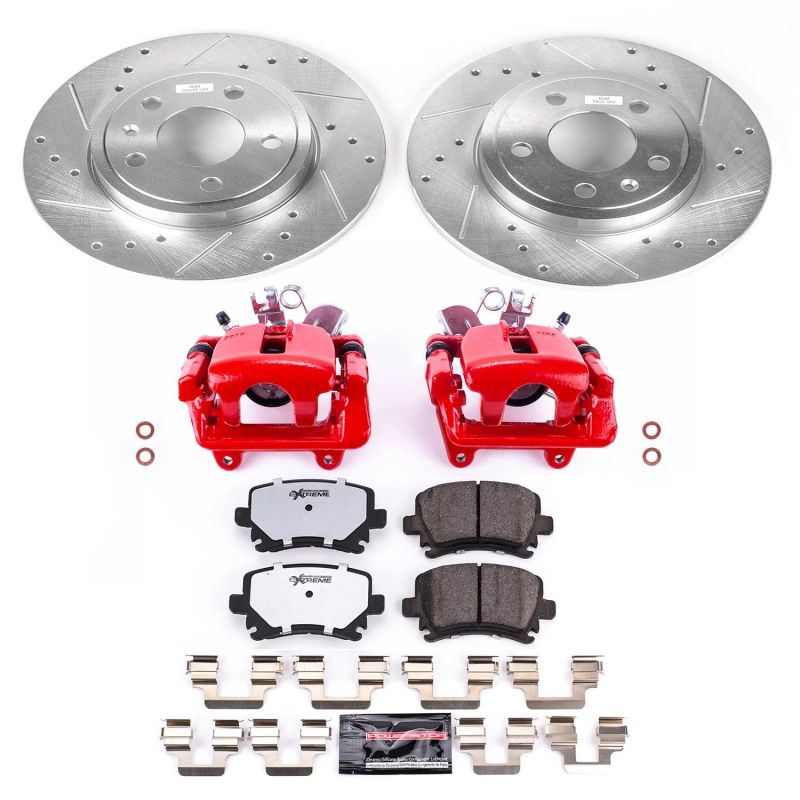 Power Stop 05-09 Audi A4 Rear Z26 Street Warrior Brake Kit w/Calipers Brake Kits - Performance D&S PowerStop