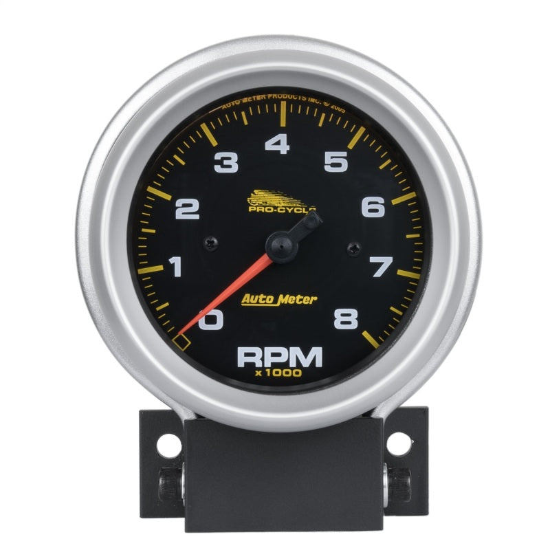 Autometer Pro-Cycle Gauge Tach 3 3/4in 8K Rpm 2 & 4 Cylinder Black Pro-Cycle Gauges AutoMeter