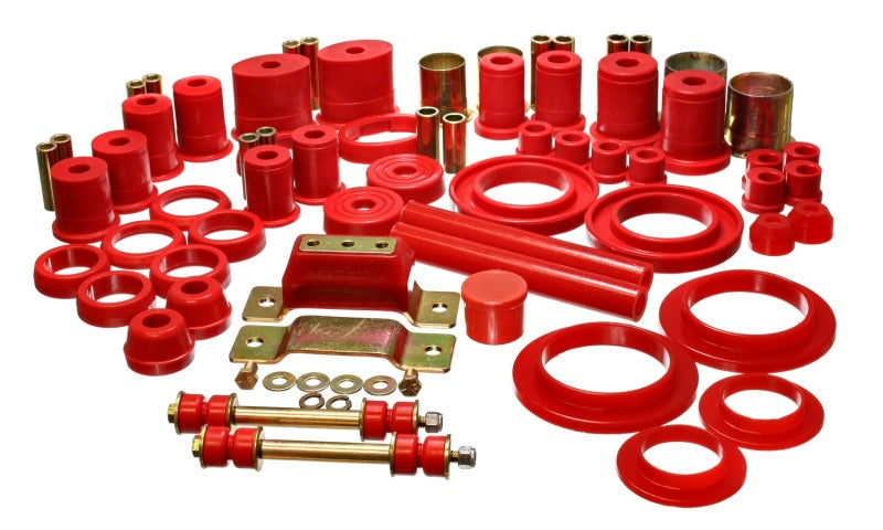 Energy Suspension 94-95 Ford Mustang Red Hyper-flex Master Bushing Set w/ V-8 Bushing Kits Energy Suspension