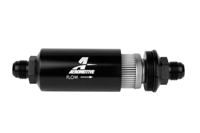 Aeromotive In-Line Filter - (AN-10) 100 Micron Stainless Steel Element Black Anodize Finish Fuel Filters Aeromotive