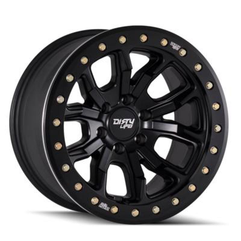 Dirty Life 9303 DT-1 17x9 / 5x127 BP / -38mm Offset / 78.1mm Hub Matte Black Wheel - Beadlock Wheels - Cast Dirty Life