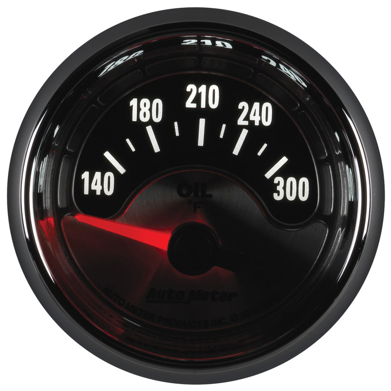 Autometer American Muscle 2-1/16in Short Sweep Electric 140-300 Deg F Oil Temp Gauge Gauges AutoMeter