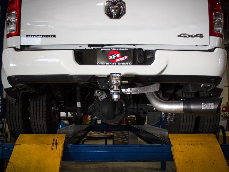 aFe ATLAS 5in Alum Steel DPF-Back Exhaust System w/Polished Tip 19-20 Ram Diesel Trucks L6-6.7L (td) DPF Back aFe
