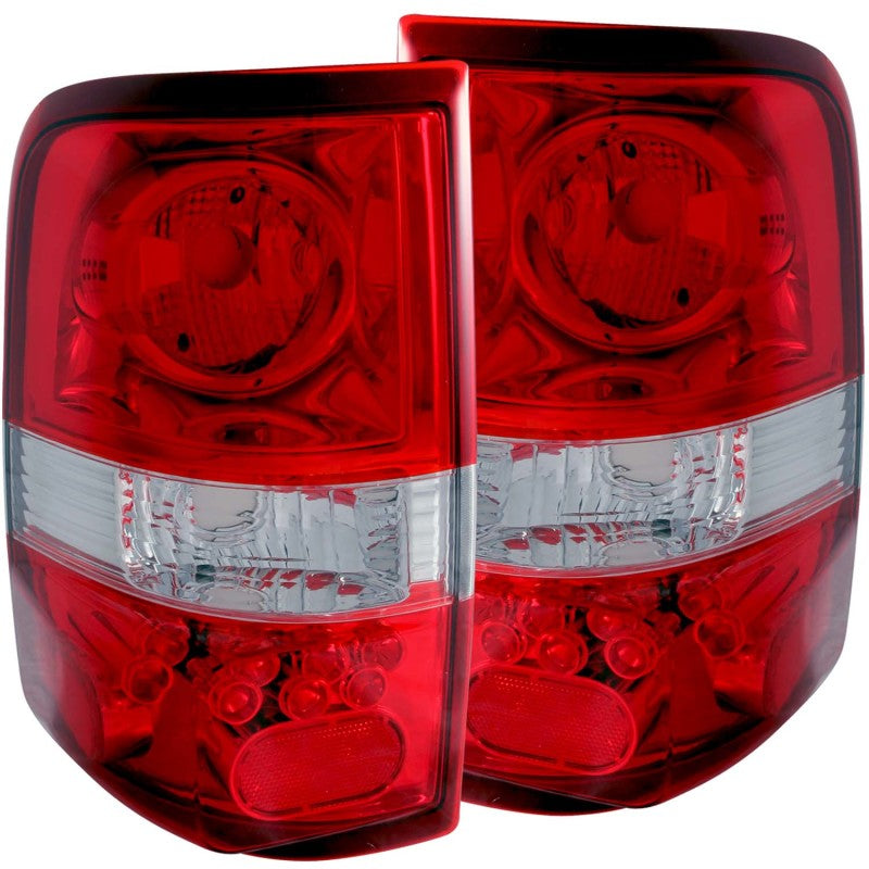 ANZO 2004-2008 Ford F-150 Taillights Red/Clear - LED Style Tail Lights ANZO