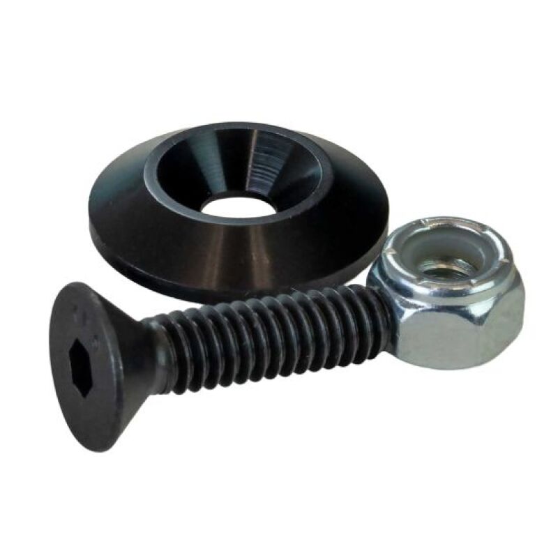 Moroso 1in Taper Washer - Black Anodized (10 Pack w/Hardware) Hardware - Singles Moroso