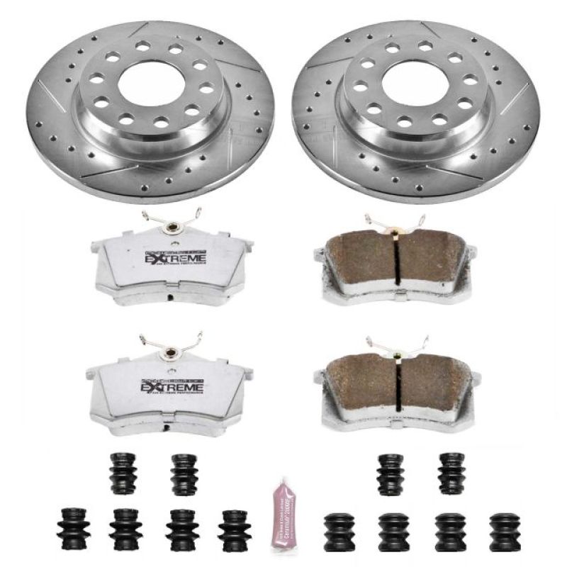 Power Stop 02-05 Audi A4 Rear Z26 Street Warrior Brake Kit Brake Kits - Performance D&S PowerStop