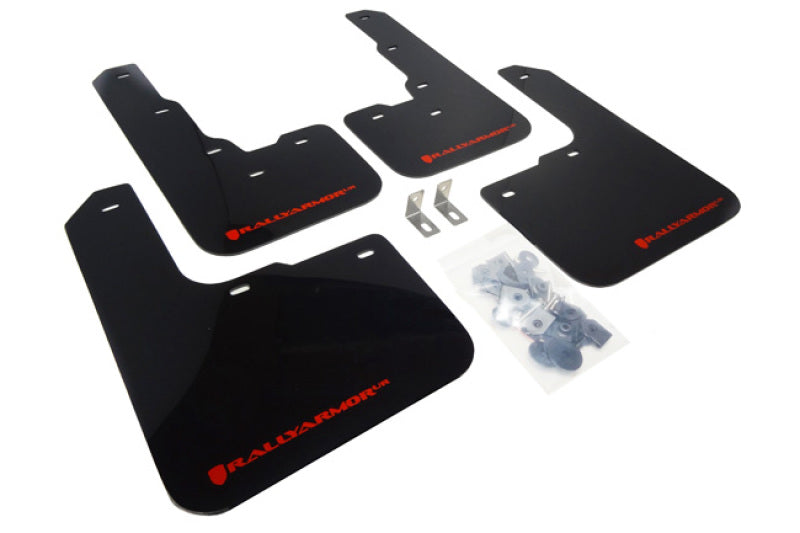 Rally Armor 13-16 Dodge Dart Black UR Mud Flap w/ Red Logo Mud Flaps Rally Armor