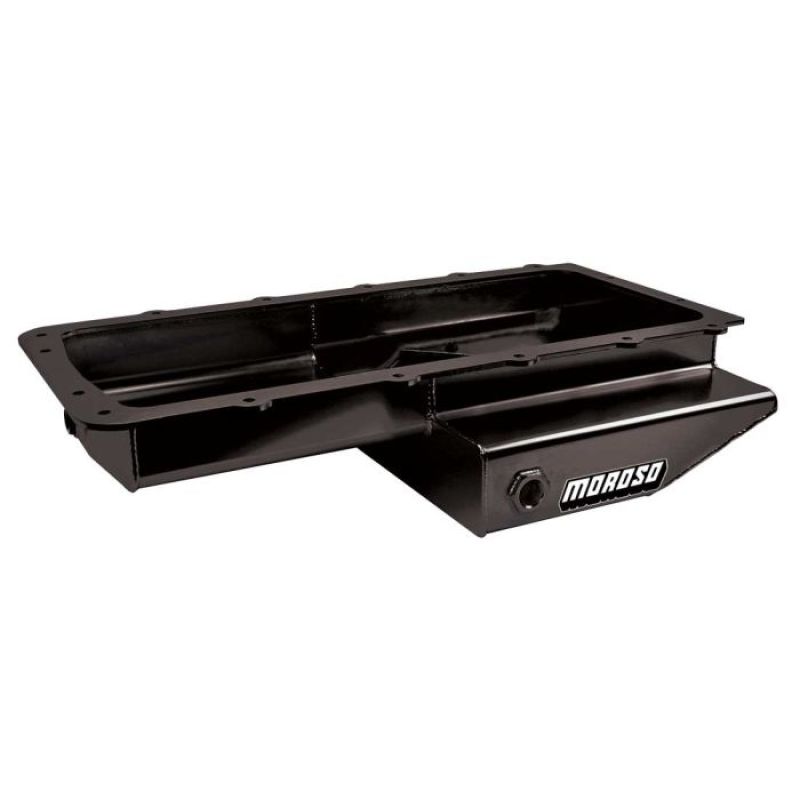 Moroso Ford 5.0L/5.2L Coyote Cobra Replica Road Race Baffled Rear T-Sump Steel Black Pc Oil Pan Oil Pans Moroso