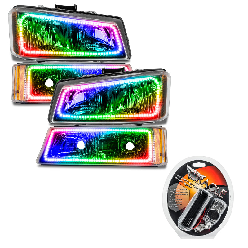 Oracle Chevrolet Silverado 03-06 Square Halo Kit - ColorSHIFT Headlights ORACLE Lighting