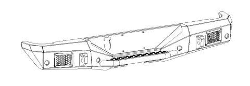 Go Rhino 20-26 Jeep Gladiator JT Crew Cab Rockline Rear Full Width Bumper - Tex. Blk Bumpers - Steel Go Rhino