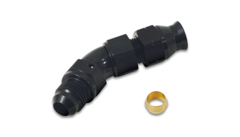 Vibrant 45 Degree 1/2in Tube to Male -8AN Flare Adapter w/ Olive Inserts Fittings Vibrant