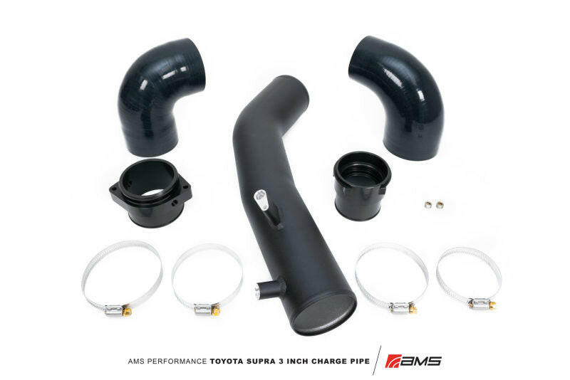 AMS Performance 2020+ Toyota Supra A90 Aluminum 3in Charge Pipe Kit Turbo Upgrade Components AMS