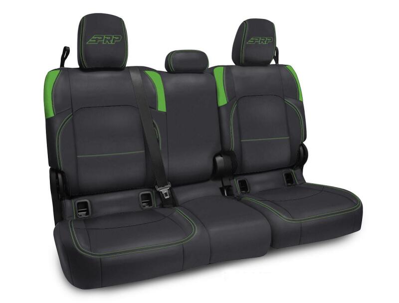 PRP Jeep Wrangler JT Rear Bench Covers - with no Armrest - Black/Green Seat Covers PRP Seats