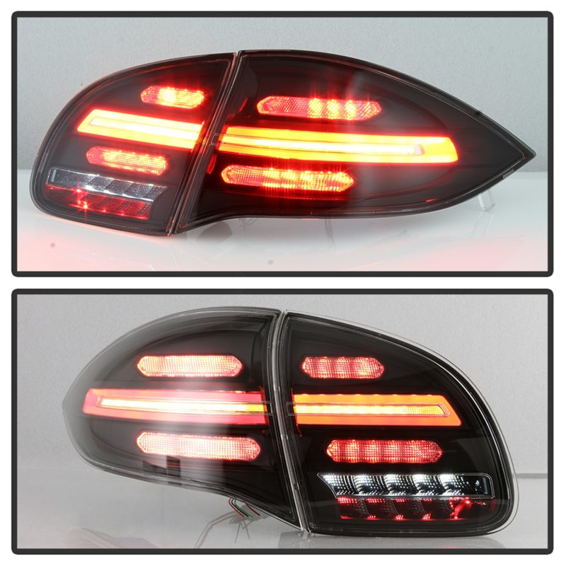 Spyder Porsche Cayenne 958 11-14 LED Tail Lights - Sequential Signal - Black Tail Lights SPYDER