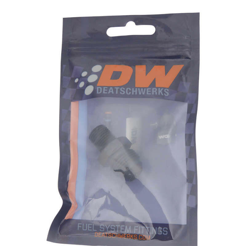 DeatschWerks 8AN Male Flare to 1/4in Male NPT Adapter - Anodized Matte Black Fittings DeatschWerks