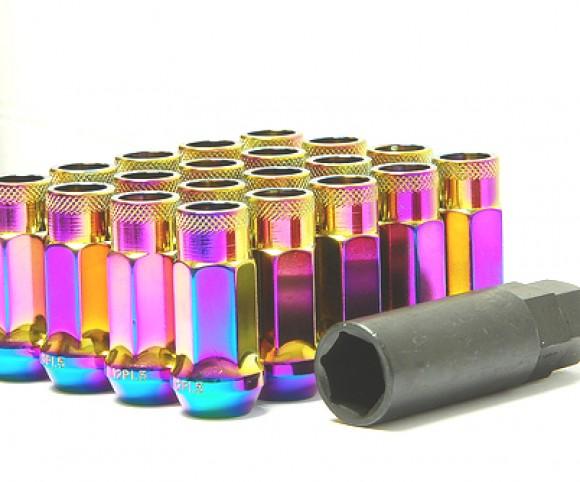 Wheel Mate Muteki SR48 Open End Lug Nuts - Yellow Chrome 12x1.50 48mm Lug Nuts Wheel Mate