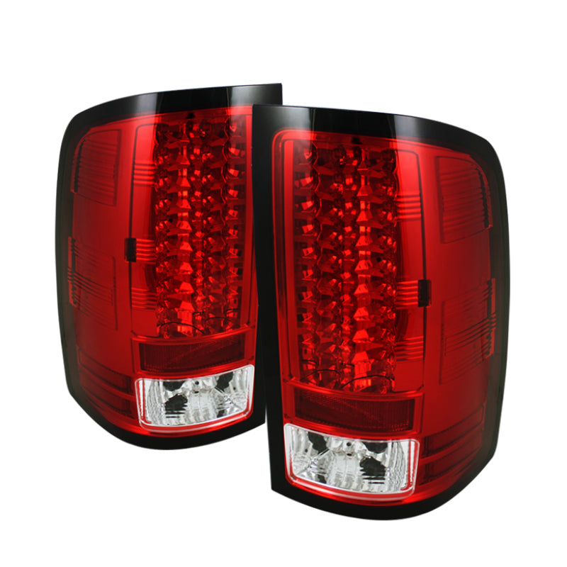 Spyder GMC Sierra 07-13 (Not 3500 Dually 4 Rear Wheels)LED Tail Lights Red Clear ALT-YD-GS07-LED-RC Tail Lights SPYDER