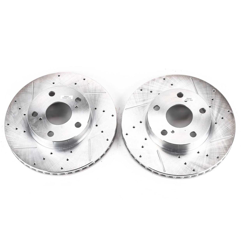 Power Stop 05-15 Toyota Tacoma Front Evolution Drilled & Slotted Rotors - Pair Brake Rotors - Slot & Drilled PowerStop