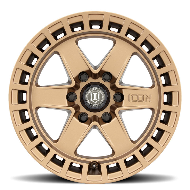 ICON Raider 17x8.5 6x135 6mm Offset 5in BS Satin Brass Wheel Wheels - Cast ICON