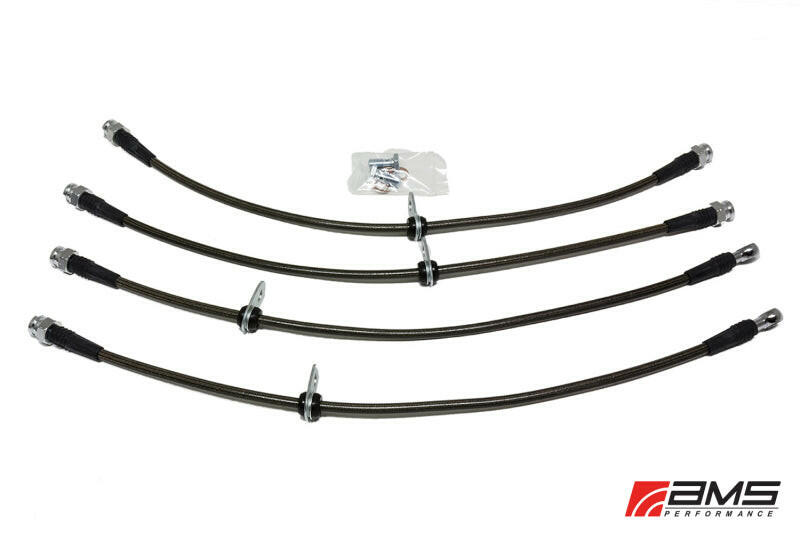 AMS Performance 08-15 Mitsubishi EVO X Stainless Steel Brake Lines (4 Lines) Brake Line Kits AMS