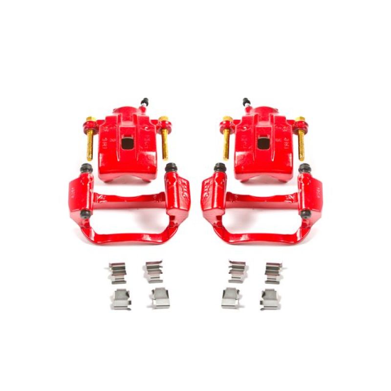 Power Stop 08-15 Toyota Sequoia Rear Red Calipers w/Brackets - Pair Brake Calipers - Perf PowerStop