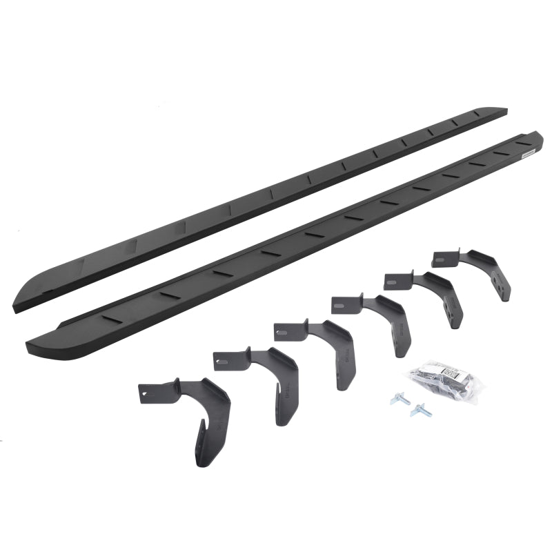 Go Rhino 04-14 Ford F-150 Super Crew 4DR RB10 Slim Running Boards Kit (Incl. Brackets) - Tex. Blk Running Boards Go Rhino