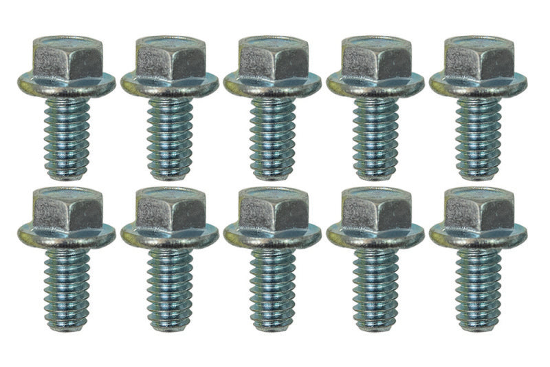 Moroso 1/4in-20 x .500in Serrated Zinc Flange Bolt - 10 Pack Hardware Kits - Other Moroso