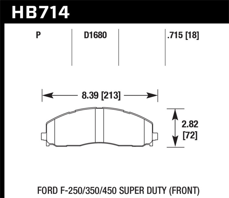 Hawk 2015 Ford F-250/350/450 Super Duty Front Brake Pads Brake Pads - Performance Hawk Performance