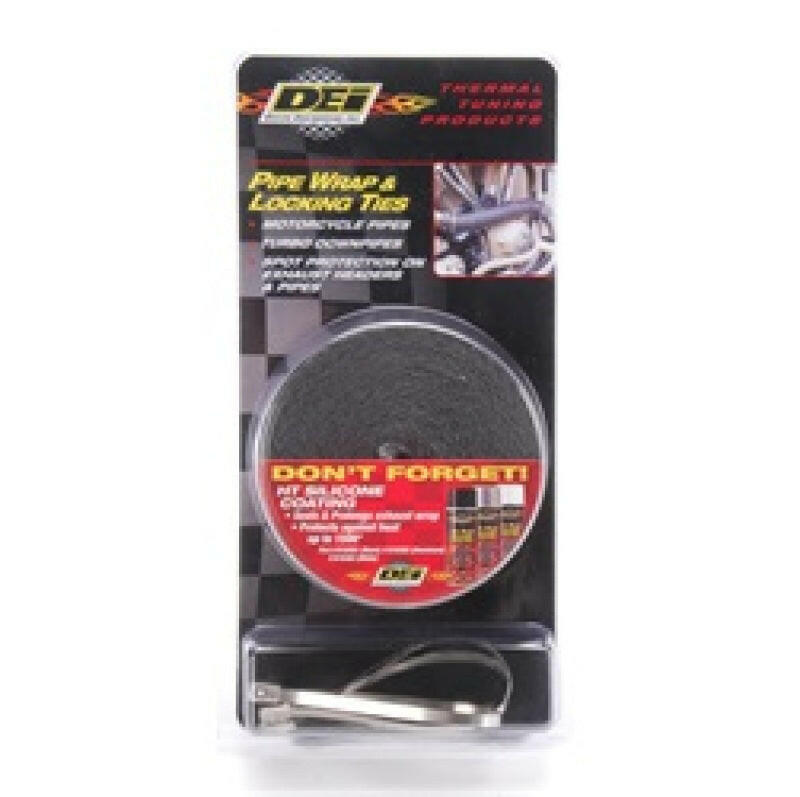 DEI Exhaust Wrap Kit - Pipe Wrap and Locking Tie - Black Exhaust Wrap DEI