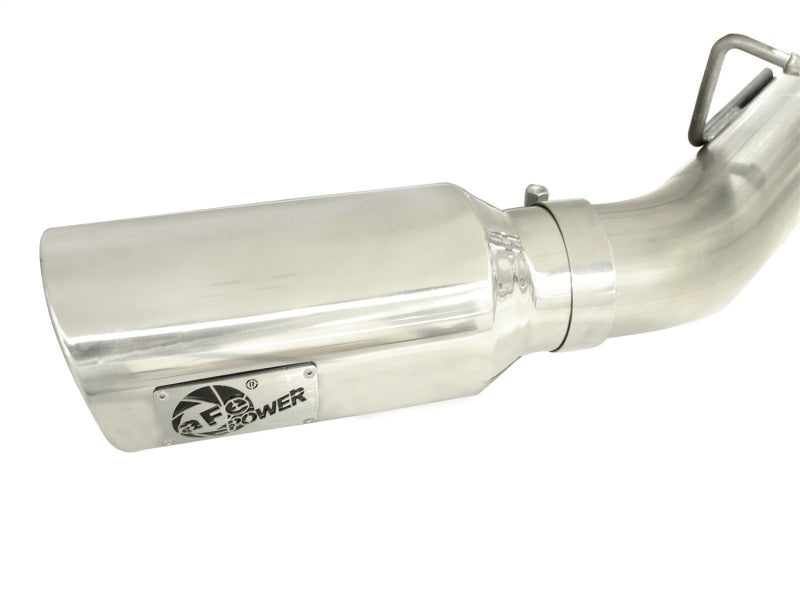 aFe MachForce XP Exhaust 4inch DP-Back All SS 2011-14 GM Diesel Trucks V8-6.6L LML Polished Catback aFe