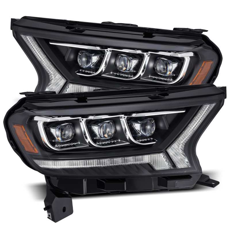 AlphaRex 19-21 Ford Ranger NOVA LED Proj Headlights Plank Style Black w/Activ Light/Seq Signal/DRL Headlights AlphaRex
