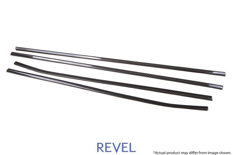 Revel GT Dry Carbon Window Outer Trim (FL/FR/RL/RR) 15-18 Subaru WRX/STI - 4 Pieces Carbon Accessories Revel