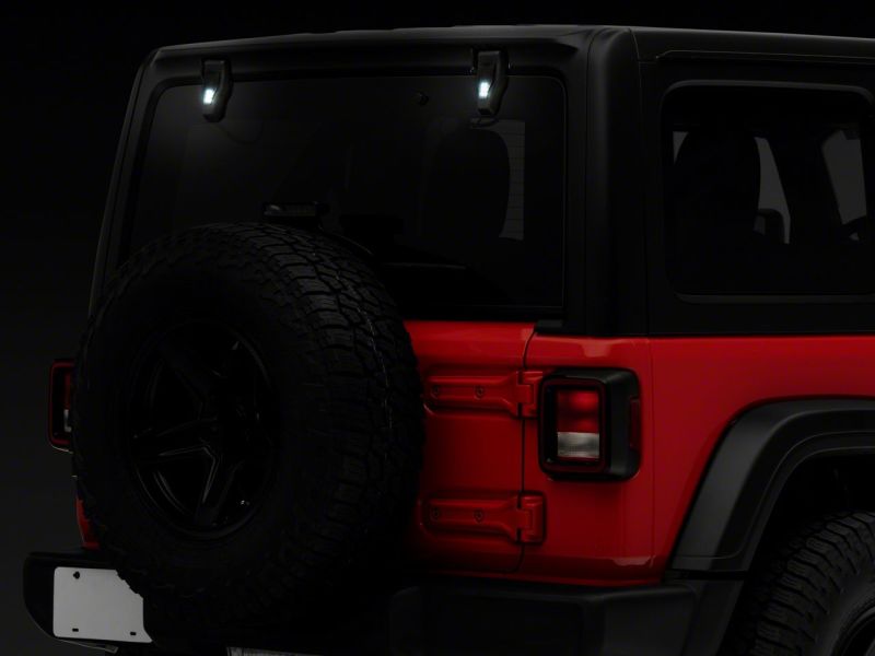 Raxiom 18-23 Jeep Wrangler JL Axial Series Rear Window Glass Hinge LED Lights Light Bars & Cubes Raxiom
