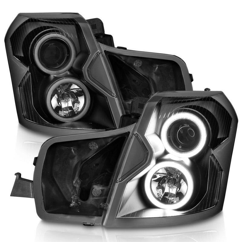 ANZO 2003-2007 Cadillac CTS Projector Headlights w/ Halo Black (CCFL) Headlights ANZO