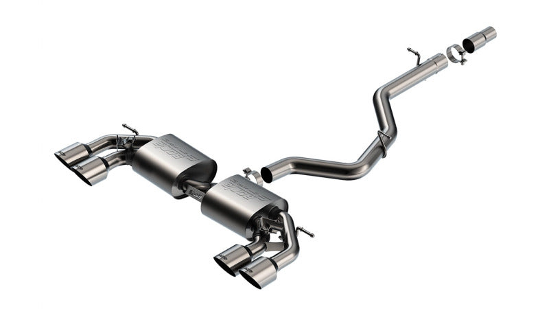 Borla 22-25 Volkswagen Golf R S-type Cat-Back Exhaust - Dual 4.5in Stainless Brushed Tips w/ Logo Catback Borla