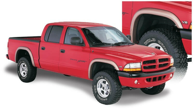 Bushwacker 97-04 Dodge Dakota Fleetside Extend-A-Fender Style Flares 4pc - Black Fender Flares Bushwacker