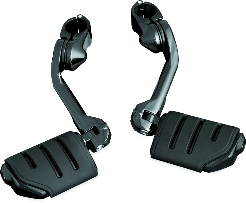 Kuryakyn Tour Tech Trident Dually 6in Back Arm With 1-1/4in Clamps Black Footpegs Kuryakyn