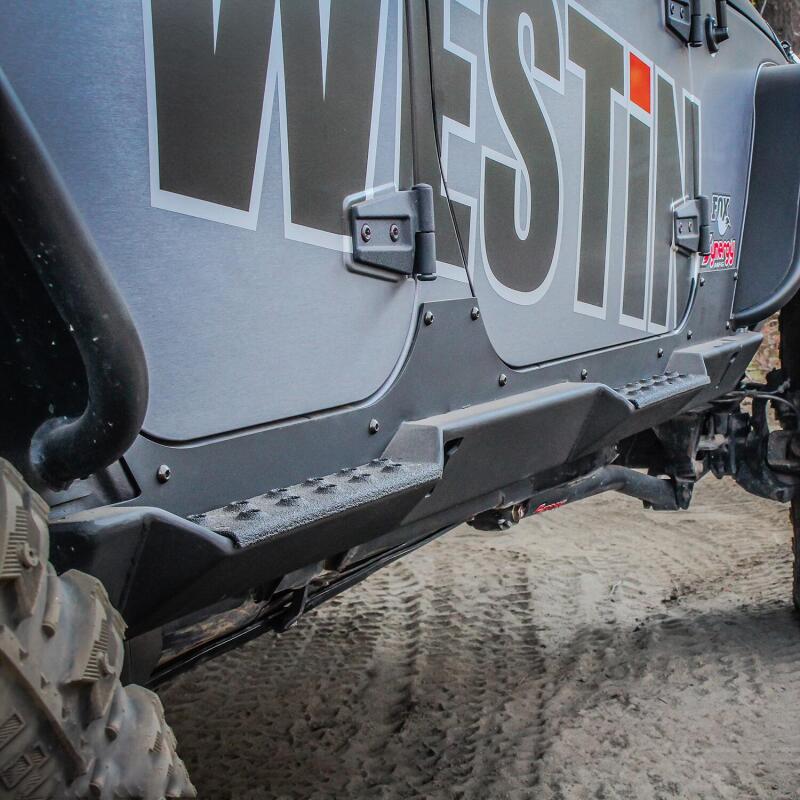 Westin/Snyper 07-17 Jeep Wrangler Unlimited Rock Slider Steps - Textured Black Body Armor & Rock Rails Westin
