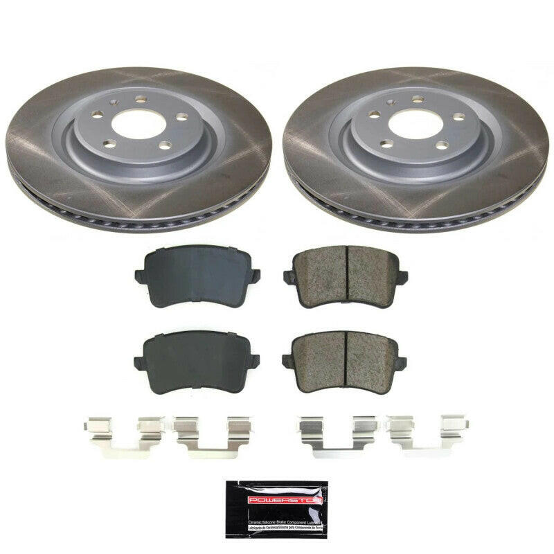 Power Stop 14-17 Audi SQ5 Rear Semi-Coated Rotor Kit Brake Kits - Performance Blank PowerStop
