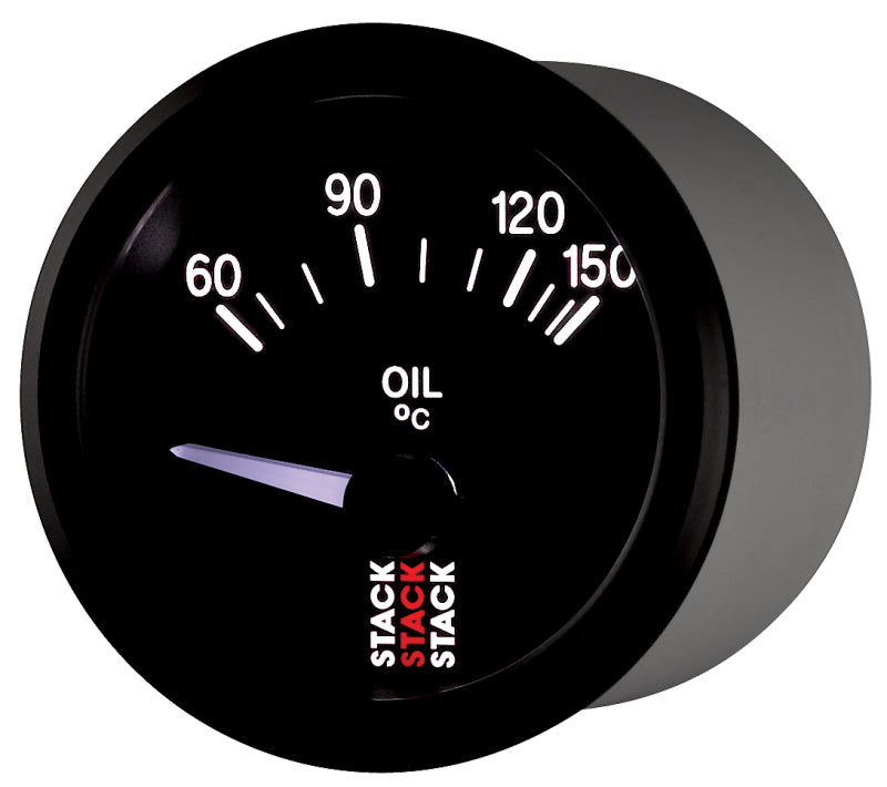 Autometer Stack 52mm 60-150 Deg C M10 Male Electric Oil Temp Gauge - Black Gauges AutoMeter