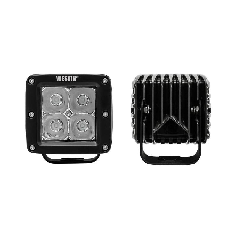 Westin Compact LED -4 5W Cree 3 inch x 3 inch (Set of 2) - Black Light Bars & Cubes Westin