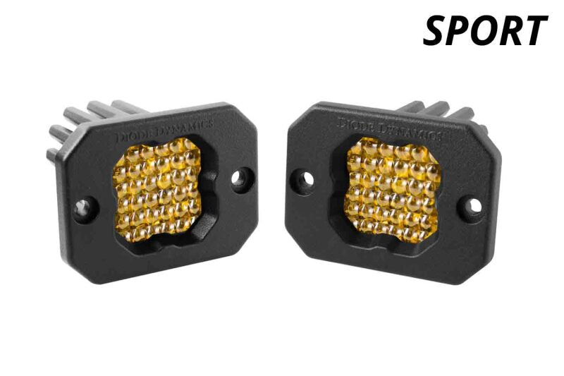 Diode Dynamics Stage Series C1 LED Pod Sport - Yellow Flood Flush ABL (Pair) Light Accessories and Wiring Diode Dynamics